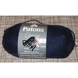 Patons Grace Crochet Cotton, 100% Mercerized Cotton 1.75oz-136yd, Navy